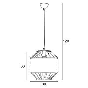 Φωτιστικό μονόφωτο μέταλλο/ρατάν Ε27 Φ30