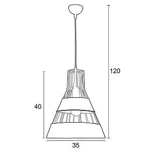 Φωτιστικό μονόφωτο μέταλλο/ρατάν Ε27 Φ35