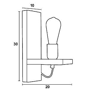 Απλίκα Ξύλο/Μέταλλο λευκό Ε27