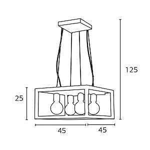 Φωτιστικό Πολύφωτο 4φ Μέταλλο μαύρο/Ξύλο Ε27