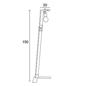 Φωτιστικό δαπέδου ξύλο/σχοινί  Ε27