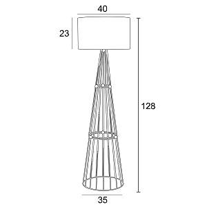 Φωτιστικό δαπέδου μέταλλο μαύρο αμπαζούρ μόκα  Ε27