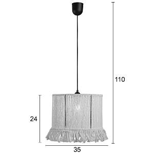 Φωτιστικό μονόφωτο BOHO  σχοινί εκρού Ε27 Φ35