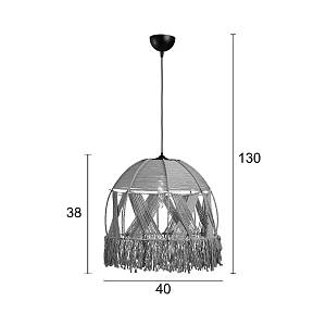 Φωτιστικό μονόφωτο  σχοινί natural Ε27 Φ40