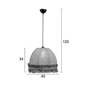 Φωτιστικό μονόφωτο λινάτσα natural Ε27 Φ40