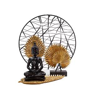 NABASA DECO ΒΟΥΔΑΣ POLYRESIN ΜΑΥΡΟ 18x10xH29cm