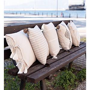 AMMOS 7 ΔΙΑΚΟΣΜΗΤΙΚΟ ΜΑΞΙΛΑΡΙ ΥΦΑΣΜΑ ΒΑΜΒΑΚΙ ΜΠΕΖ 45x45cm