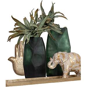 HAMSA DECO ΤΟΙΧΟΥ POLYRESIN ΧΡΥΣΟ ΛΕΥΚΟ 24,5x2,5xH29,5cm