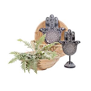 HAMSA DECO ΤΟΙΧΟΥ POLYRESIN ΜΑΥΡΟ ΛΕΥΚΟ 24,5x2,5xH29,5cm