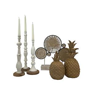 GINKO 5 DECO ΑΝΑΝΑΣ POLYRESIN ΦΥΣΙΚΟ D15xH33,5cm