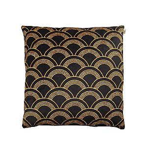 SUNRISE 1 ΔΙΑΚΟΣΜΗΤΙΚΟ ΜΑΞΙΛΑΡΙ ΒΕΛΟΥΔΟ ΜΑΥΡΟ ΧΡΥΣΟ 45x45cm