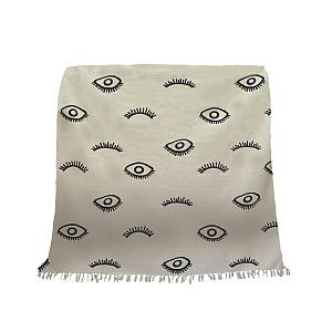 EYES WHITE ΡΙΧΤΑΡΙ ΒΑΜΒΑΚΙ ΛΕΥΚΟ ΜΑΥΡΟ 130x170cm