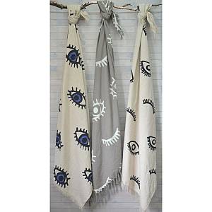 EYES WHITE ΡΙΧΤΑΡΙ ΒΑΜΒΑΚΙ ΛΕΥΚΟ ΜΑΥΡΟ 130x170cm