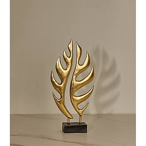 LEAF 3 DECO ΦΥΛΛΟ POLYRESIN ΧΡΥΣΟ ΜΑΥΡΟ 19,9x5,9xH41,4cm
