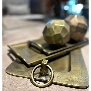 KLIPPE ΔΙΣΚΟΣ ΑΛΟΥΜΙΝΙΟ ΧΡΥΣΟ ΑΝΤΙΚΕ 50x25xH6cm