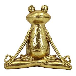 YOGA FROGIE 1 DECO ΒΑΤΡΑΧΟΣ POLYRESIN ΧΡΥΣΟ 20,5x11,8xH19,7cm