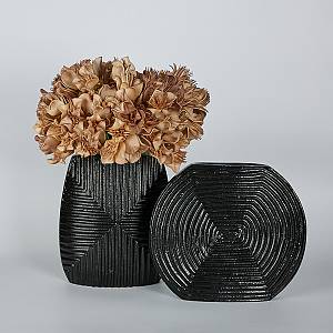 LINEAR ΒΑΖΟ ΑΛΟΥΜΙΝΙΟ ΜΑΥΡΟ 28x6xH24cm