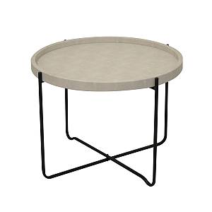 FUN COFFEE TABLE SAND BEIGE ΜΑΥΡΟ D63xH42cm