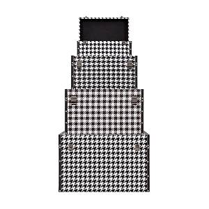 FERRE ΜΠΑΟΥΛΑ SET 4ΤΕΜ ΜΑΥΡΟ ΛΕΥΚΟ 64-56-48-40x40-34-28-20xH40-32-23-16cm