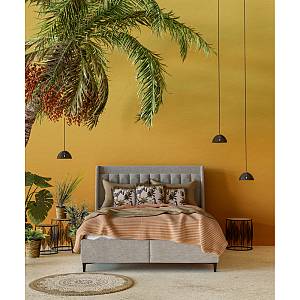 LEAF COFFEE TABLE SET 2ΤΕΜ ΜΑΥΡΟ ΦΥΣΙΚΟ D40-33,5xH45-40cm