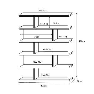 SYSTEM ΒΙΒΛΙΟΘΗΚΗ SONOMA 120x29xH179cm