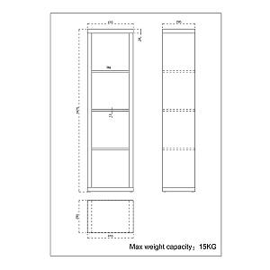 KIVOS 41,6 ΒΙΒΛΙΟΘΗΚΗ SONOMA 41,6x29,5xH147,5cm