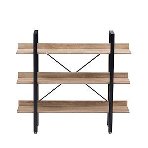 HORIZON ΒΙΒΛΙΟΘΗΚΗ 3ΡΑΦΙΑ SONOMA ΜΑΥΡΟ 120x28xH106cm