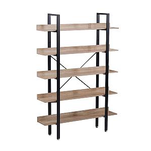 HORIZON ΒΙΒΛΙΟΘΗΚΗ 5ΡΑΦΙΑ SONOMA ΜΑΥΡΟ 120x28xH170cm