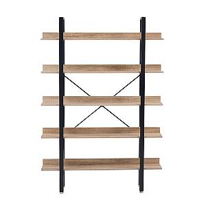 HORIZON ΒΙΒΛΙΟΘΗΚΗ 5ΡΑΦΙΑ SONOMA ΜΑΥΡΟ 120x28xH170cm