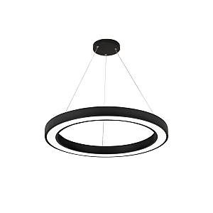 Κρεμαστό φωτιστικό LED 88W 3CCT (by switch on base) σε μαύρη απόχρωση D:80cm (6073-80-BL)