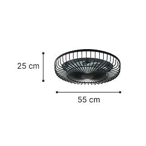 Waterton 72W 3CCT LED Fan Light in Black Color (101000620)