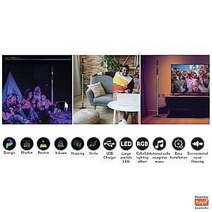 Επιδαπέδιο φωτιστικό LED 10W RGB (by tuya) D:120cm (45024)