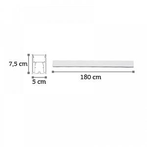 Κρεμαστό φωτιστικό LED 60W 3CCT (By Switch) από αλουμίνιο σε λευκή απόχρωση D:180cm (6072-180-WH)