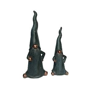 NISSE DECO ΝΑΝΟΣ POLYRESIN ΜΑΥΡΟ ΧΡΥΣΟ 21x15xH57cm