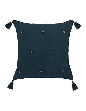 Μαξιλάρι Polycotton μπλε πετρόλ 40Χ40