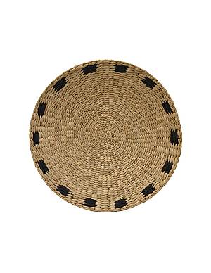 Πιατέλα ψάθινη τοίχου φυσική με μαύρο τελείωμα Φ50Χ6