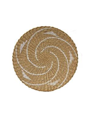 Πιατέλα ψάθινη τοίχου λευκό σχ. Φ35Χ4