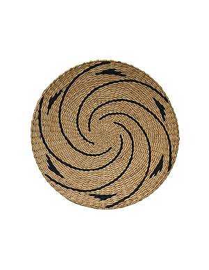 Πιατέλα ψάθινη τοίχου μαύρο σχ. Φ50Χ6