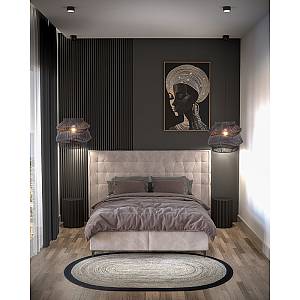 BLACK SOUL ΠΙΝΑΚΑΣ ΚΑΜΒΑΣ ΜΑΥΡΟ ΞΥΛΟ ΚΟΡΝΙΖΑ ΚΑΦΕ 82,6x122,6xH4,3cm