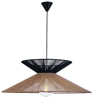 Φωτιστικό μονόφωτο  σχοινί natural/μαύρο  Ε27 Φ70