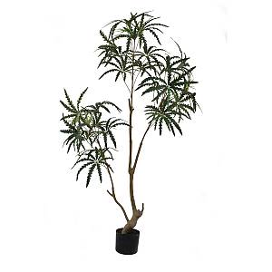 PEACOCK TREE ΤΕΧΝΗΤΟ ΦΥΤΟ ΣΕ ΓΛΑΣΤΡΑ PE ΜΕΤΑΞΩΤΟ ΥΦΑΣΜΑ ΠΡΑΣΙΝΟ H150cm