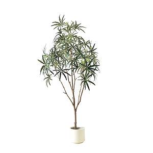 PEACOCK TREE ΤΕΧΝΗΤΟ ΦΥΤΟ ΣΕ ΓΛΑΣΤΡΑ PE ΜΕΤΑΞΩΤΟ ΥΦΑΣΜΑ ΠΡΑΣΙΝΟ H220cm