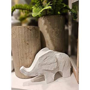 TOFI DECO ΕΛΕΦΑΝΤΑΣ POLYRESIN ΛΕΥΚΟ 23,5x8,5xH15cm