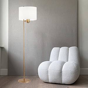 Inlight Επιδαπέδιο φωτιστικό από χρυσό μέταλλο κρύσταλλο και υφασμάτινο καπέλο 1XE27 D:165cm (45030-Golden)