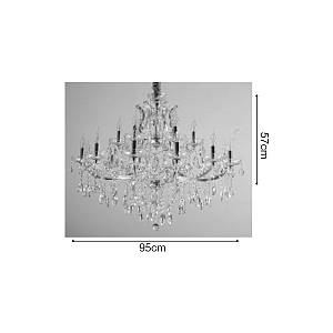 Inlight Κρεμαστό φωτιστικό από χρυσό μέταλλο γυαλί και κρύσταλλα 18XE14 D:95cm (5244-12+6-Χρυσό)