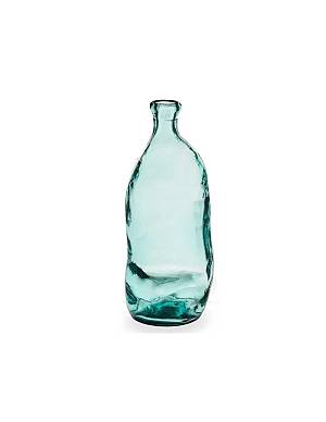 Βάζο γυαλ.στενό στόμιο θαλασσί Φ14Η37cm