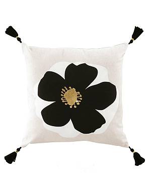 Μαξιλάρι λευκό/μαύρη μαργαρίτα 45x45cm