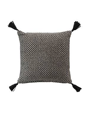 Μαξιλάρι υφαντό βαμβακερό γκρι 40Χ40cm