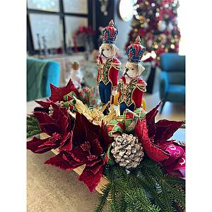 XMAS KARIUS ΜΟΛΥΒΕΝΙΟΣ ΣΤΡΑΤΙΩΤΗΣ POLYRESIN ΠΟΛΥΧΡΩΜΟ 13x11xH46,5cm