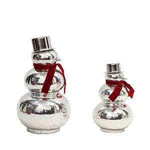 XMAS JUNIPER ΧΙΟΝΑΝΘΡΩΠΟΣ ΓΥΑΛΙ ΑΣΗΜΙ 14x14xH26cm